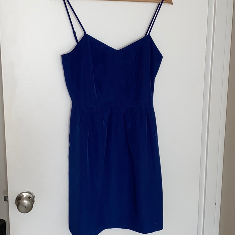 Jcrew cobalt blue spaghetti strap dress